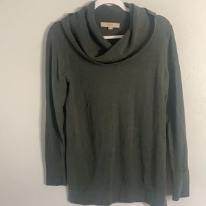 Loft Small Green Cowl Neck Sweater